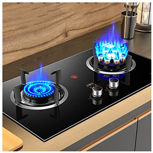 Table De Cuisson À Gaz Cuisinière À Gaz Naturel À 2 Brûleurs Cuisinière À Gaz En Verre Trempé Cuisinière À Gaz GPL/NG For Camping-car, Appartements, Extérieur (Size : NG)