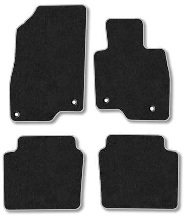 Car Mats Compatible With Mazda 6 (2013+) [Saloon] Grey Trim Carpet Tailored Fit Car Floor Mats Set Accessory Custom Fit Water-Resistant Anti Slip Backing All Weather Full Coverage With Clips
