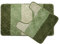 Emma Barclay Halo Bad-Set, gestreift, Badematte, 45 x 75 cm, Sockel 45 x 45 cm, Grün, 2-teilig