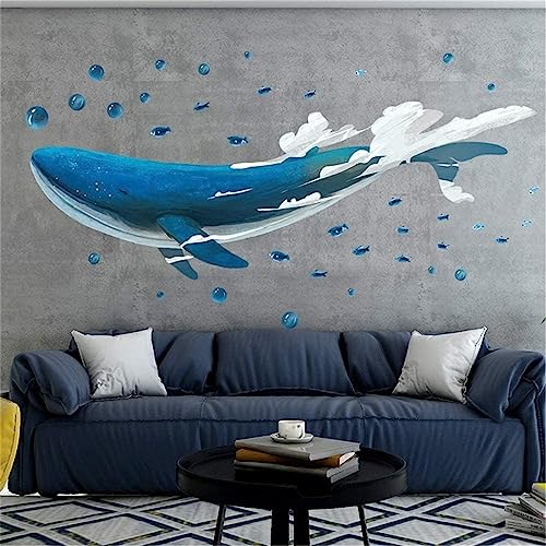 CULASIGN Wandtattoo Wale Wandsticker Kinderzimmer Wandtattoo Fische Unterwasserwelt Wal Wandaufkleber Für Babyzimmer Kinderzimmer Spielzimmer Zimmer Wanddekoration