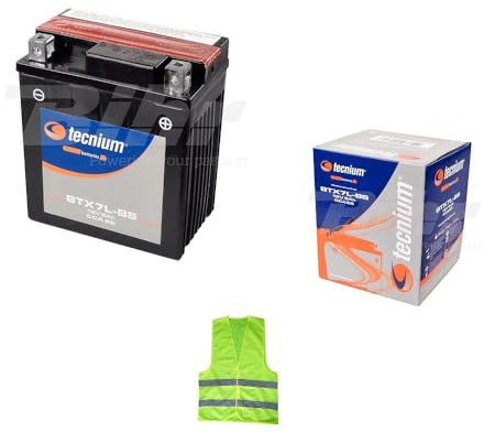COMPATIBLE AVEC SUZUKI 350 DR SE 1998 BATTERIE YTX7L-BS TECNIUM BTX7L-BS BATTERIES 6 AMPÈRES 12 VOLTS PRÊT À L'EMPLOI CHARGEUR MOTO SCOOTER 113X70X130MM
