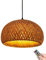 Battery Operated Rattan Pendant Light Fixture with Remote,Wireless Ceiling Hanging Light,No Wiring Pendant Lighting Bamboo Wicker Chandelier Hanging Lamp for Kitchen Island Living Room Dining Room (C