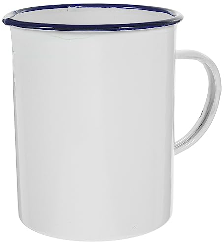 Cabilock Camping-Kaffeetassen Emaille Tasse Becher Kaffeetassen Vintage 1000ml Trinkbecher Retro Bürotasse Teebecher Wasserbecher Camping Outdoor Picknick Büro Mug Dachrinnenschaufel