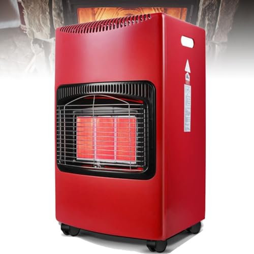4.2kw Gas Heater, Portable Gas Cabinet Heater with Wheels Mobile, Warm Area up to 600 sq. ft, Cabinet Butane Gas Heater with 3 Heat Settings,Natural gas or liquefied gas Optional