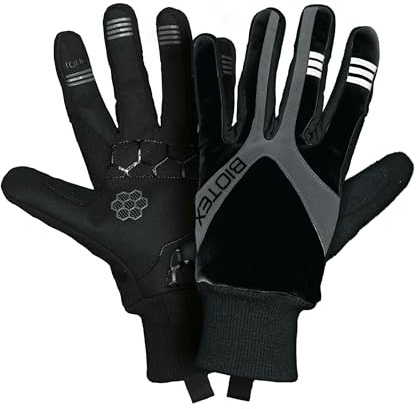BIOTEX Arktische Thermo-Handschuhe für den Winter, Touchscreen, technische Sportunterwäsche, ideal für Radfahren und MTB, Schwarz/Grau, XL