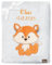 Be Mammy Personalisierte Babydecke mit 3D Applikation Warme Kuscheldecke mit Namen und Geburtsdatum; Perfektes Baby Geschenk; Blanket; Krabbeldecke BE20-280 (Hellgrau - Fuchs)