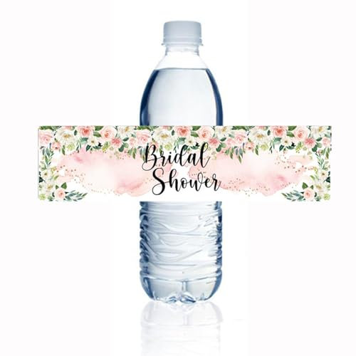 50 Unidades/100 Etiquetas Para Botella De Agua De Boda, Diseño De Hojas Florales Personalizadas, Etiquetas Impermeables Para Nombre Y Fecha De Boda Para Despedida De Soltera, Etiqueta Para Botella