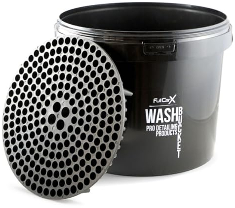 AutoFullCar - Seau de lavage de voiture Detailing 12 L avec grille noire séparation optimale de la saleté - Idéal pour le lavage de voiture à la main