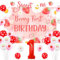Sursurprise Erdbeere 1. Geburtstag Dekorationen für Mädchen, Berry First Birthday Hintergrund Sweet One Banner Nummer 1 Ballon Erdbeere Erster Geburtstag Party Supplies