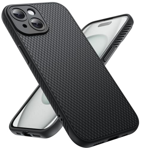 JETech Grip Case for iPhone 15 6.1-Inch, Soft TPU Slim Fit Protective Phone Cover with Camera Lens Full Protection, Shockproof (Black)