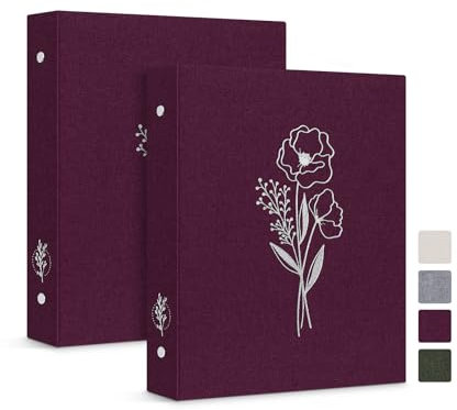 Lanpn Ringbuch Basic DIN A5 2 Stück, Leineneinband Ringbuch Ordner A5 mit 6 Ringe 1,9 cm runde Ringe hält A5 Papier für Zuhause Büro Schule Journaling Sammlungen (lila)