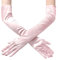 JUNART Long Satin Gloves,Elegant Elbow Length Gloves for Opera Party, Wedding, Evening Dresses,Carnival Costume, Dance (Pink)