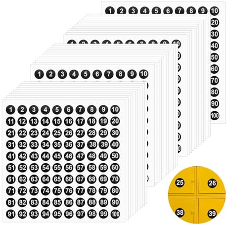 Molain 30 Blatt 1-100 Zahlen Aufkleber, Aufkleber Zahlen Klebezahlen Zahlen zum Aufkleben Selbstklebende Etiketten klebezahlen wetterfest für Büro Heim Kinder