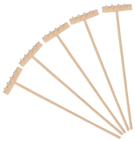 VICASKY Lot de 5 accessoires pour tables à sable - Mini râteau de jardin - Pour bac à sable - Mini zen - Kit de jardin zen - Râteau à sable - Accessoires de jardin de sable - Bonsaï - Petit râteau en