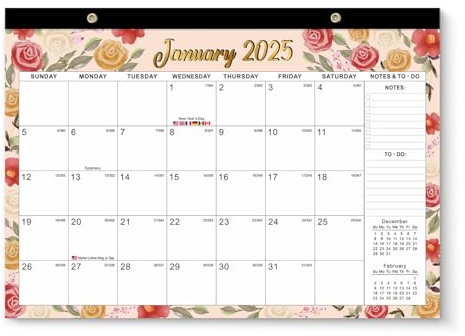 Wandkalender von Januar 2025 bis Juni 2026, 18 Monate, abreißbarer Monatskalender zum Nachverfolgen von Veranstaltungen und Terminen, mit Planer-Aufklebern für Büro, Familie, 43,2 x 30,5 cm (bunt)