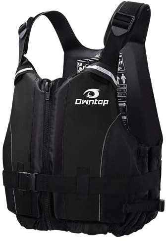 Owntop Schwimmhilfe Erwachsene, Schwimmjacke aus Schaumstoff mit Schrittgurt und Innentasche Unisex, Auftriebsweste für Sup Kajak Angeln Segeln Kanu