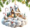 Adorno de Navidad para casa, adorno decorativo de Navidad, decoración de casa de nieve, acrílico 2D, colgantes de árbol de Navidad para decoración