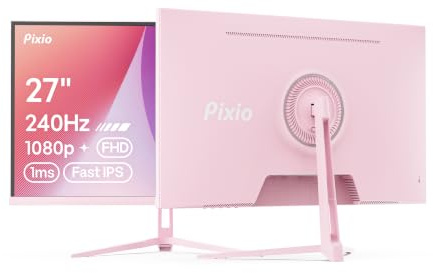 Pixio PX279 Wave Pink 27 inch 240Hz Refresh Rate FHD 1080p Resolution Fast IPS Panel 1ms GTG Resonse Time Gaming Monitor with Adaptive Sync