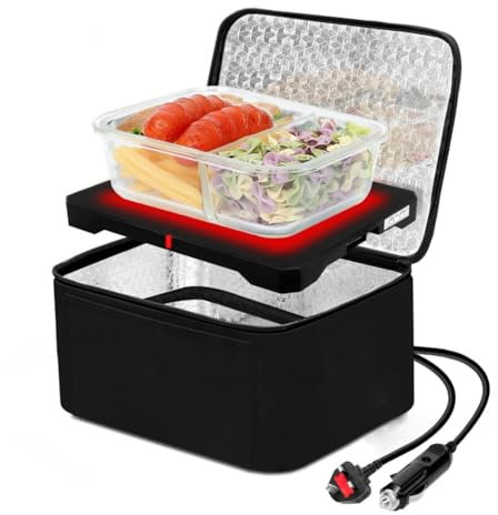 Nicoone Portable Oven Electric Lunch Box, 12/ 24v 2 in 1 Electric Lunchbox Food Heater with Carry Bag for Adults Reheating and Keeping Food Warm in Car and Travel