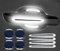 BIXUFA 8 Stück Auto Türgriff Schutzfolie für Toyota Rav4 RAV 4 Hybrid Limited Prime se 2002-2021, Kratzschutz Aufkleber Autotürgriffschutz mit Reflektierenden Sicherheitsstreifen,Silver