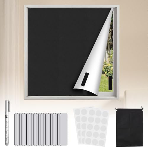 Zaxiva Verdunkelungsrollo ohne Bohren, 3m x 145cm, 100% lichtdicht Verdunkelungsstoff, kein klassisches Rollo, Sonnenschutz für Fenster innen und Dachfenster Verdunkelung fur Velux, tragbar für Reise