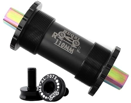 MAYANGYANG Tretlager Bike Titan Legierung BottBrackets103/107/110/113/119/122mm MTB Fahrrad Tretlager Innenlager(110MM Black)