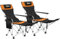 Outsunny Lot de 2 chaises de Camping Pliantes inclinables avec Repose-Pieds Amovible, Sac de Rangement, Porte-gobelet et appuie-tête, Chaise de Camping légère et Portable pour Plage, Pique-Nique