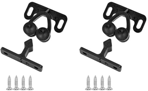 PIYANYO Serratura a doppio rullo in plastica nera, adatta per serrature per porte di armadi e mobili per la chiusura di armadi, mobili, ecc. 2 pezzi