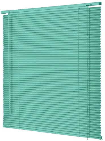 Aluminium Jalousien für Innen Fenster, Maßgefertigte 25mm Lamellen, Horizontale Verdunkelungsrollos für Türen & Fenster im Haus oder Büro 50/80/100/120/150/160/180cm(Grün)