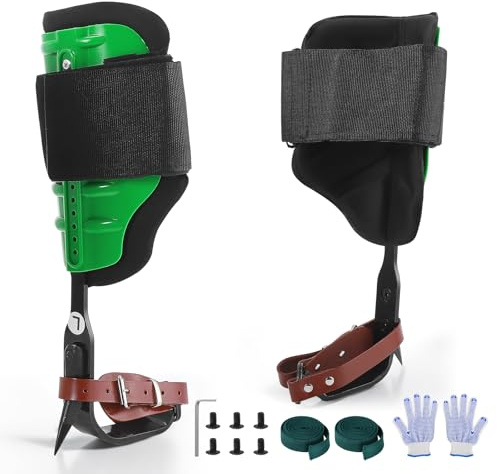 Hoyiyobi Herramienta de escalada de árbol, Juego de trepadores de árboles con crampones Altura Ajustable de la Pantorrilla, fácil de Usar para Recoger Frutas