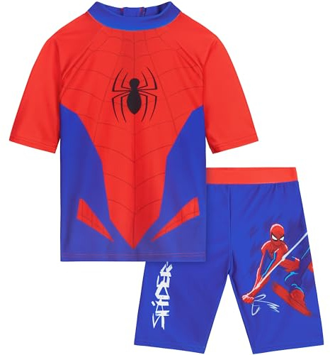 Get Trend Marvel Spiderman | Hot Wheels | Minions Due Pezzi Costumi da Bagno, Costume Piscina Bambino Set con Rashguard Vest e Pantaloncini Ragazzo