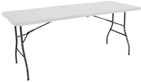 Tisch für Catering und Camping, tragbar, rechteckig, 122 cm, 150 cm, 180 cm, 240 cm, Dayron | Mehrzweck-Tisch für Camping, Veranstaltungen im Freien oder im Innenbereich | Tisch aus Harz und