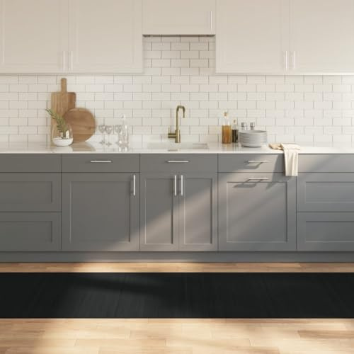 Tonture Bambus Teppich Schwarz 80x300 cm, Rechteckiger Fußboden Bereichsteppich für Wohnzimmer, Schlafzimmer, Esszimmer Dekoration, rutschfest & Leicht zu Reinigen