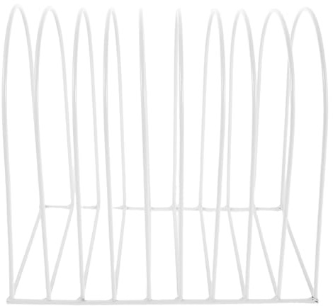 Gatuida Organiseur de Dossiers Vertical en Métal Blanc Grand Porte-Dossiers Semi-Circulaire pour Bureau Étagère de Table Robuste pour Rangement Livres Classeurs et Documents Support
