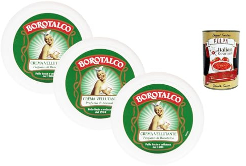 Italian Gourmet Bundle Samtige Körpercreme mit Talkum-Duft 3x 150g + Italian Gourmet Polpa Gratis – Pflegecreme für glatte & weiche Haut laut Verpackung, Körperpflege-Vorrat 450g