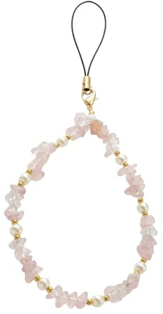Vfrdsa Natural Crystal Beaded Phone Charms Strap Wrist Anti-Lost Lanyard Charms Aesthetic Boho Phone Decoration for Keychain Handbag Wallet Camera Gift for Women Girls