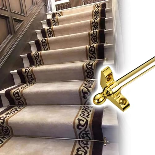 NMKSYX Messing-Treppenstangen Für Teppichläufer, 3er-Set, 6, 9, 12, 15, Teppich-Treppenstange Gold Für Party-Spots/Kunstgalerien/Büros, Teppichstangen Für Treppen(15pack,38/97cm)