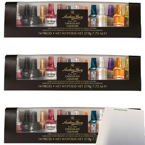 usy Block mit A.Berg Schokolade mit Liqueurs 3er Pack (3x219g Packung) + usy Block