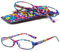 VEVESMUNDO Lesebrille Damen Modern Federscharnier Blumen Lesehilfe Sehhilfe Brille Leicht Vintage mit Brillentasche(Lila Blumen, 2.75)