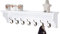 Elegant Brands Wall Mounted Coat or Towel Rack with Shelf, White Wooden and 7 Double Hooks suit hall, bathroom, kitchen and cloakroom, Richmond Range