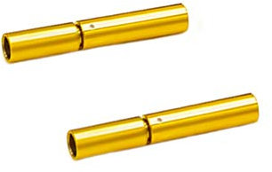 AKOAK Stainless Steel Jewelry Connector 2.2/4.2 mm Hole Tube Hook Clasps for DIY Leather Cord Bracelet Necklace Cord Ends,Pack of 2 (Gold, 2.2 mm)