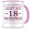 Samunshi® Tasse mit Spruch witzige Geschenke zum 18 Geburtstag Mann Frau Oma Opa Geburtstag Geschenkideen zum 18 Geburtstag rosa