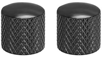 sourcing map 6mm Metal Potentiometer Control Knobs for Electrical Guitar Bass Volume Tone Knobs Black 2pcs