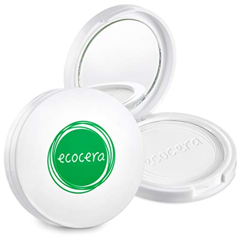 ECOCERA Kompaktpuder Bambus, Transparenter Gesichtspuder Hypoallergen Natur Vegan 10g