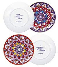 Coppenrath Spiegelburg Deko-Teller (Porzellan) I Love India in rot und blau Ø 15cm (rot)