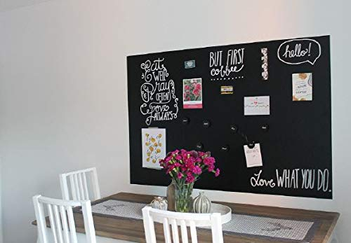 Magnet-Tafel-Folie Farbe: schwarz | 40 Größen | Preis-Leistung Top beschreibbar, abwischbar, magnetisch | Kreide Tafel Magnet Folie (90x60cm)
