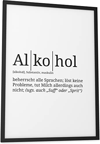 Papierschmiede® Definition: Alkohol, 30x40 cm, Poster für Wohnzimmer, Schlafzimmer, Küche, Esszimmer, Wandbild Geschenk Wanddeko - ohne Rahmen