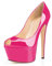 Elashe Damen Pumps Plateau Stiletto Hoher Absatz Peeptoes Stiletto High Heels Sandalen Rose EU40