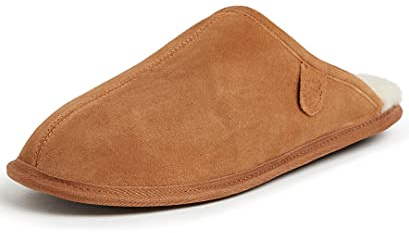 Fireside by Dearfoams Men's Warwick Water Resistant Genuine Shearling Scuff Slipper