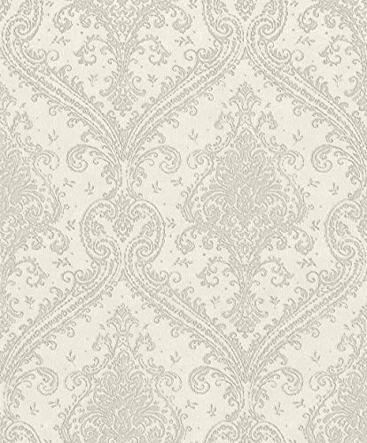 Rasch Tapeten Vliestapete (Classic-Chic) Grau silberne 10,05 m x 0,53 m Saphira 420517